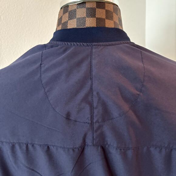 FootJoy Mens Pullover Jacket Windbreaker Navy Blue V-Neck Small Preppy Golf - Picture 7 of 10